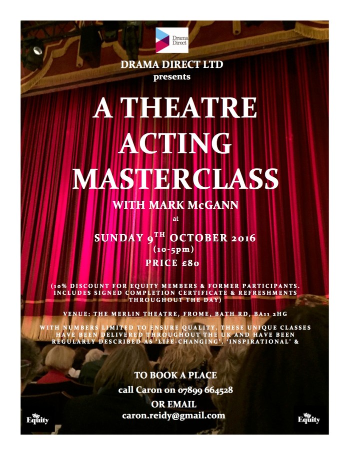 POSTER FOR STAGE ACTING MC FROME 9th OCTOBER 2016