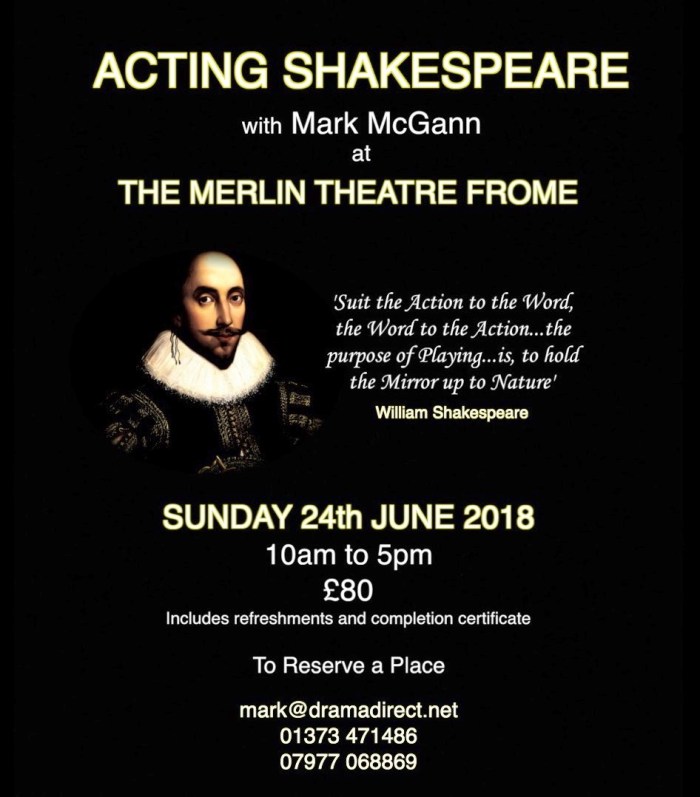 SHAKESPEARE POSTER SUN 24th JUNE 2018